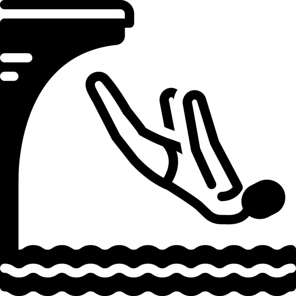 Vector solid black icon for diving