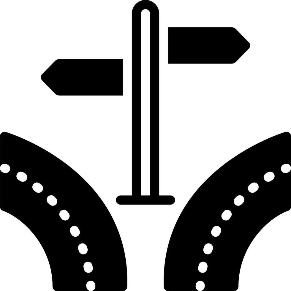 Solid black icon for direction vector