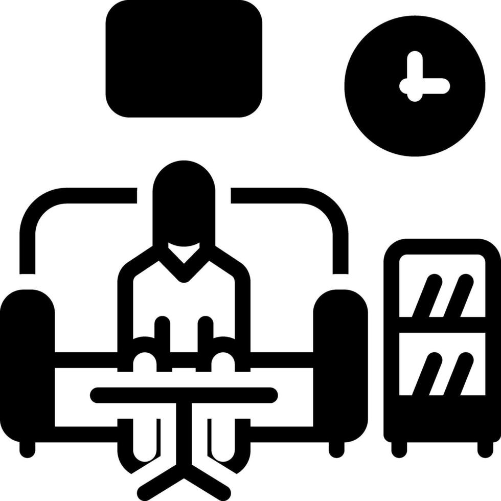 Solid black icon for waiting vector