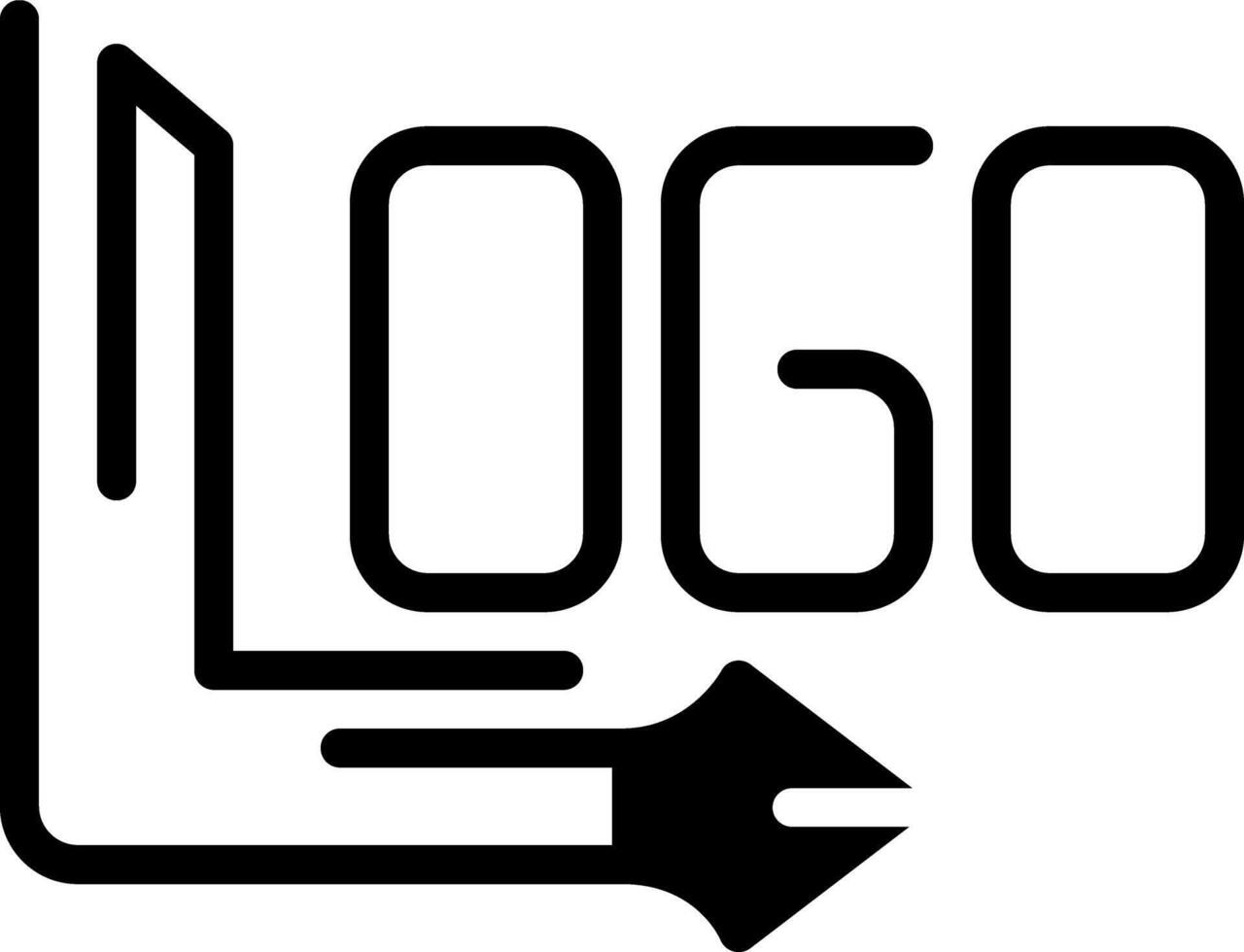 Vector solid black icon for pen