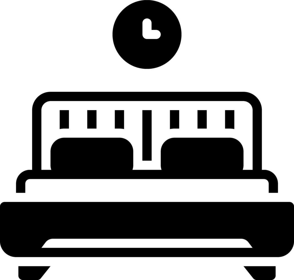 vector sólido negro icono para cama