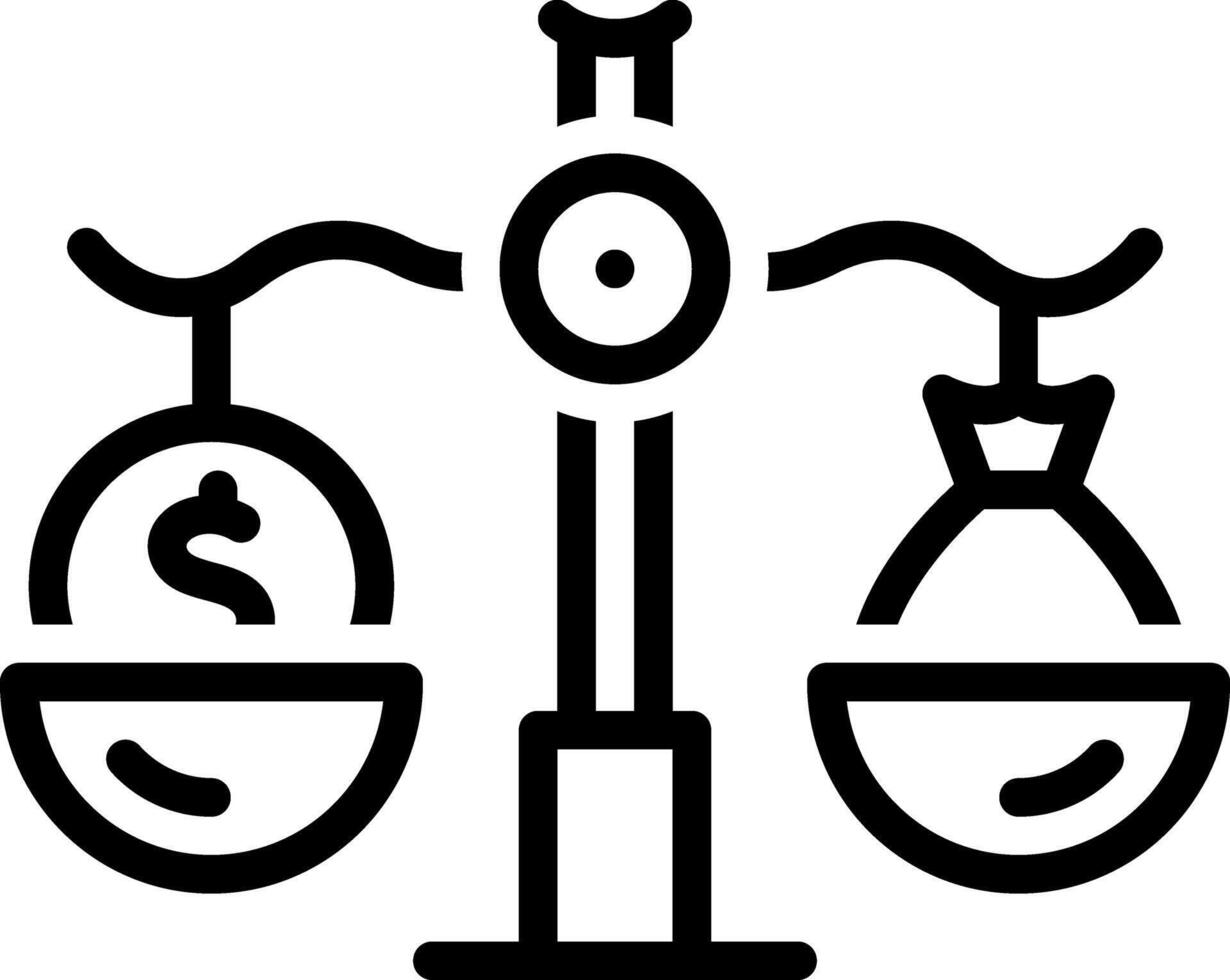 Black line icon for comparison vector