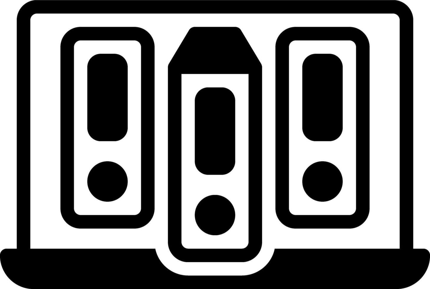 Solid black icon for database vector
