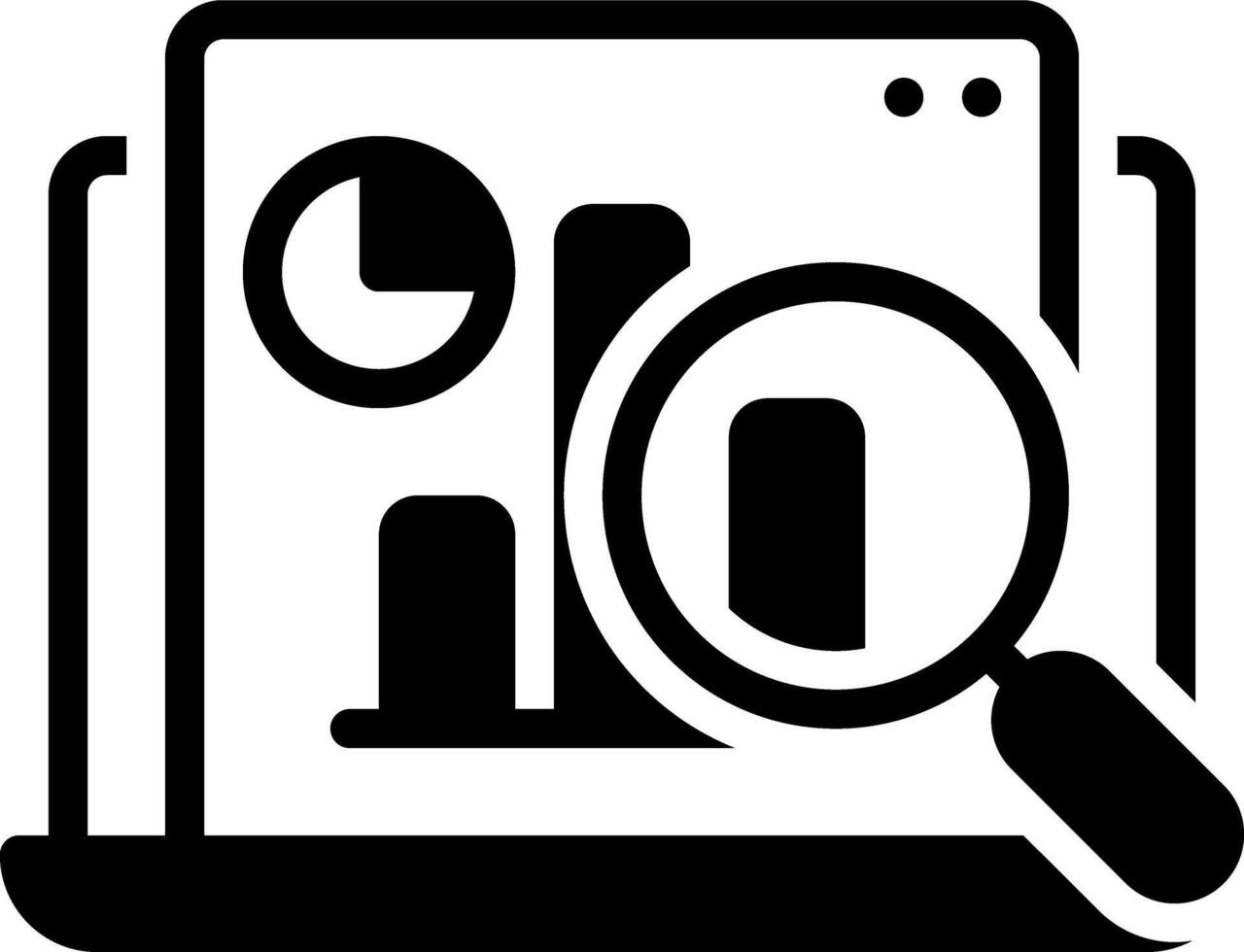Solid black icon for research vector