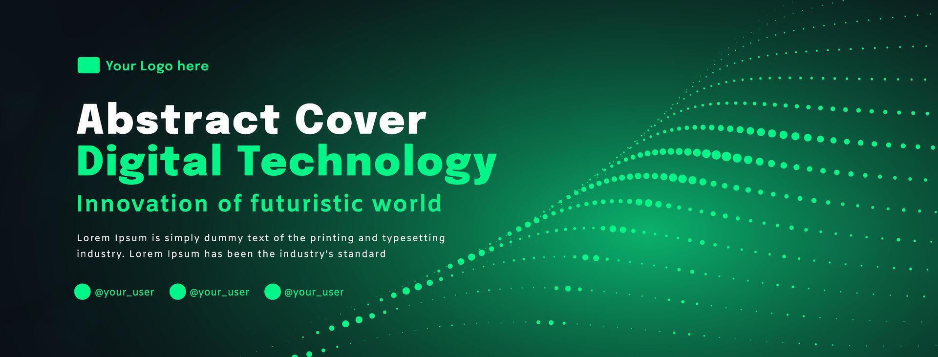 Digital technology poster cover speed connect dark green background, cyber information, abstract communication, innovation future tech data, internet network connection, Ai big data blend illustration vector