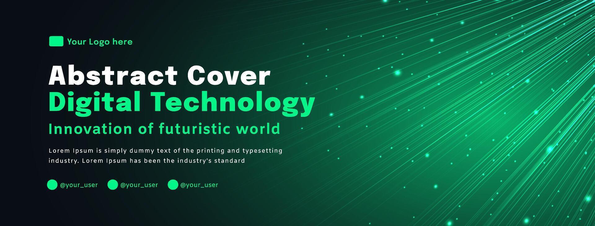 Digital technology poster cover speed connect dark green background, cyber information, abstract communication, innovation future tech data, internet network connection, Ai big data blend illustration vector