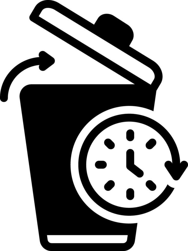 Solid black icon for auto delete vector