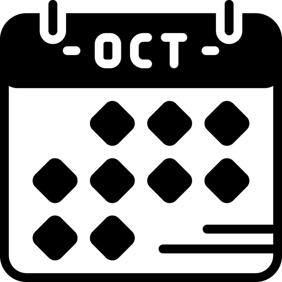 Solid black icon for october vector