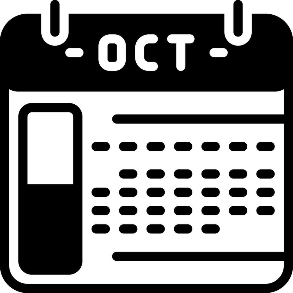 Solid black icon for october vector