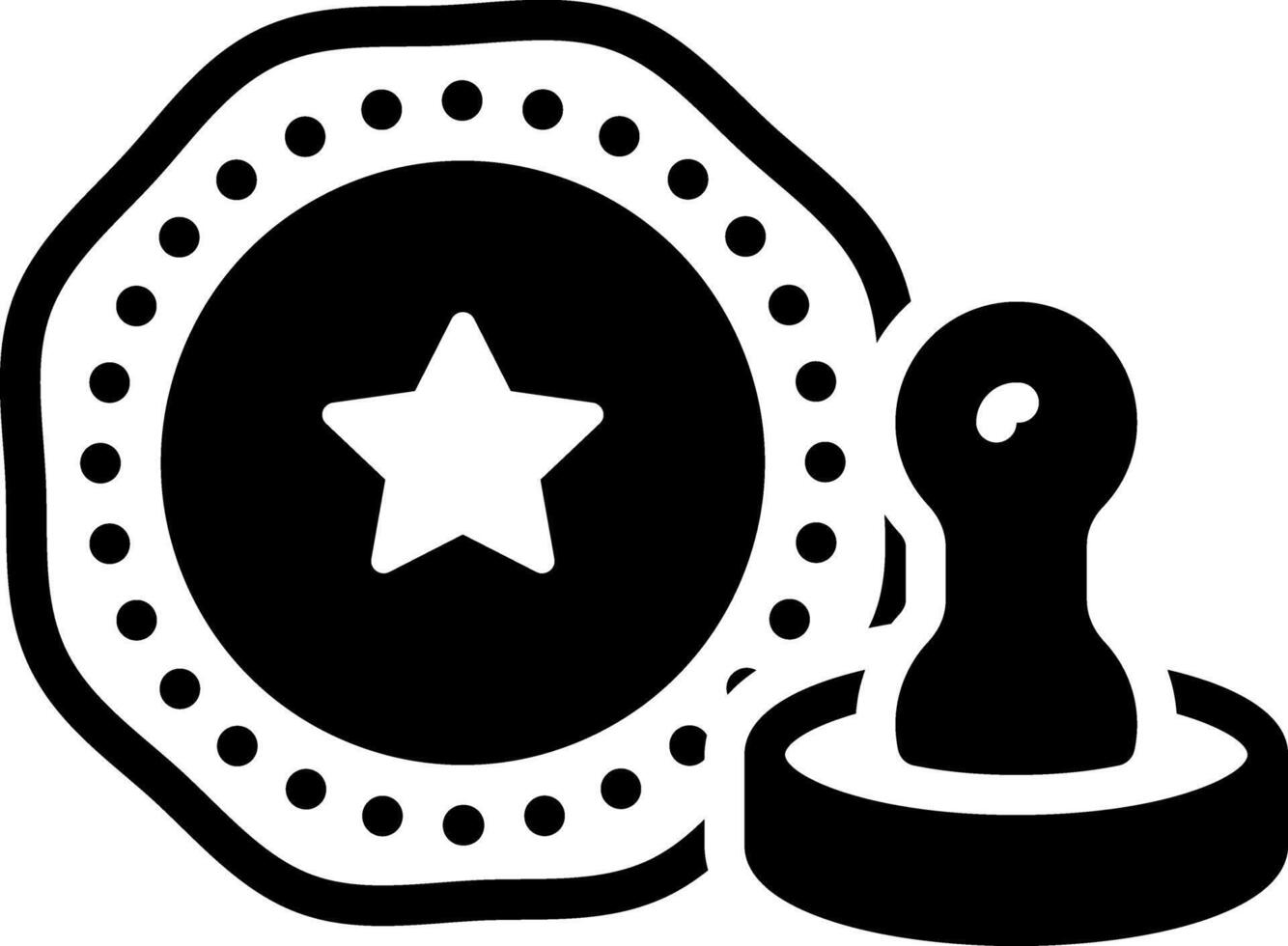 Solid black icon for stamp vector