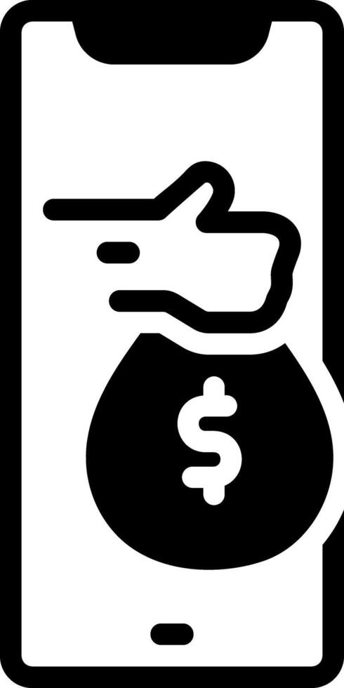 Solid black icon for earning vector