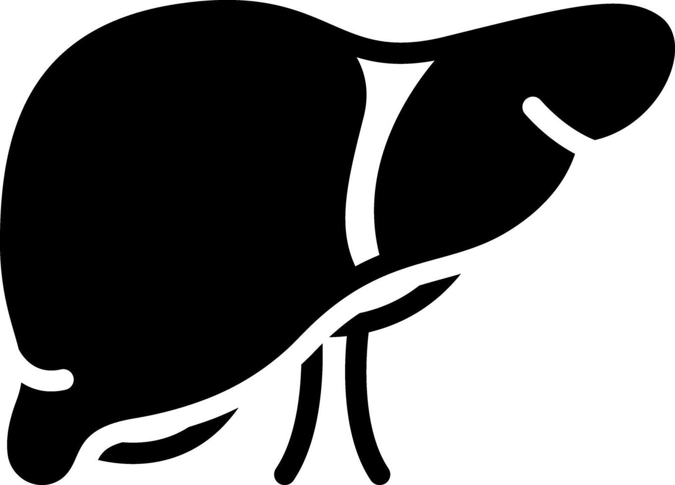Vector solid black icon for liver