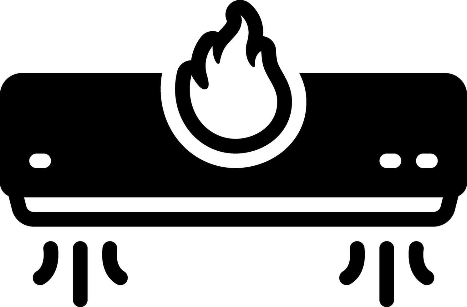 Vector solid black icon for warm