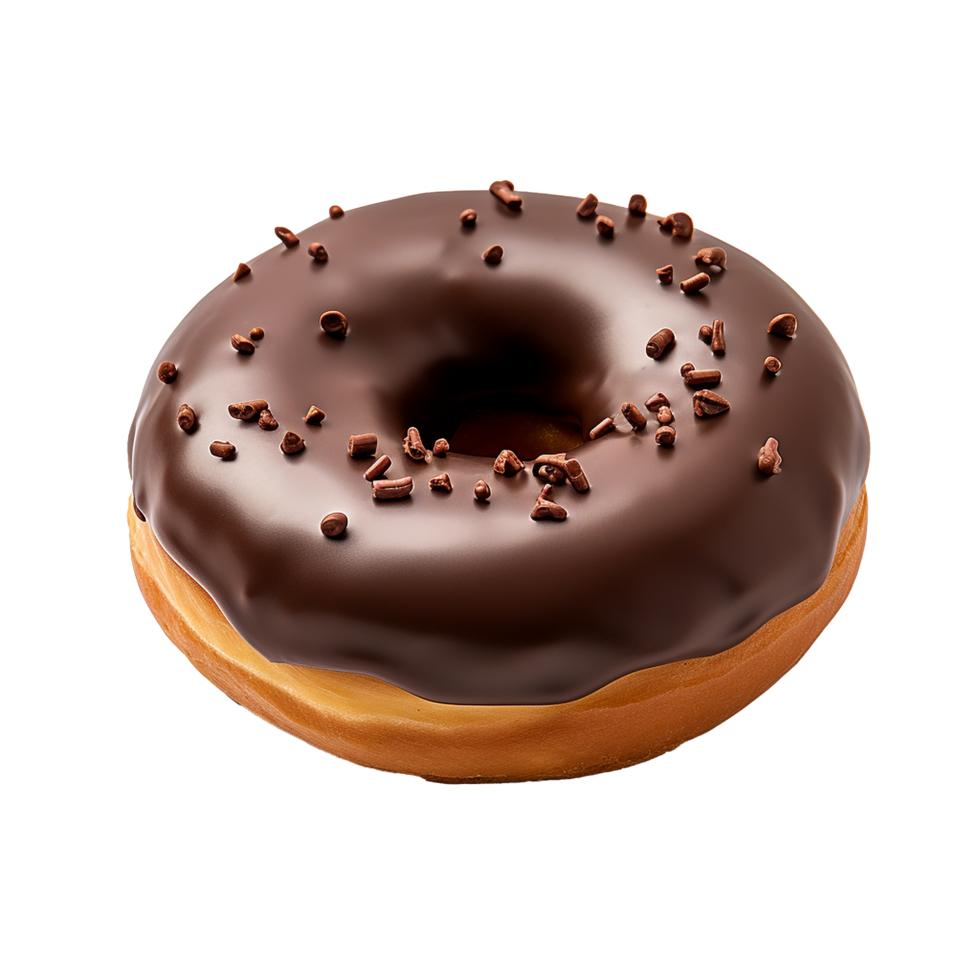 AI generated Chocolate donut png isolated on transparent background