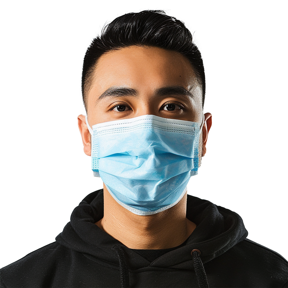 AI generated Man wear face mask png isolated on transparent background