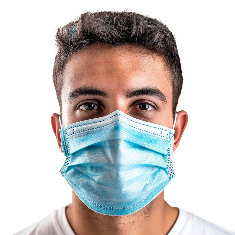 AI generated Man wear face mask png isolated on transparent background