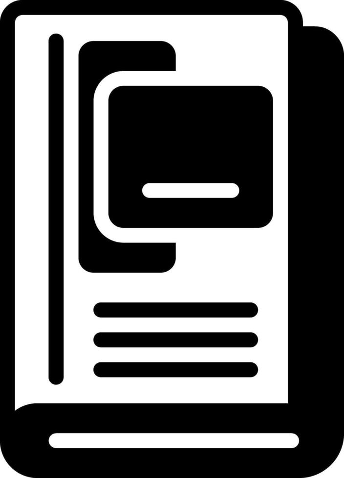 Solid black icon for book vector