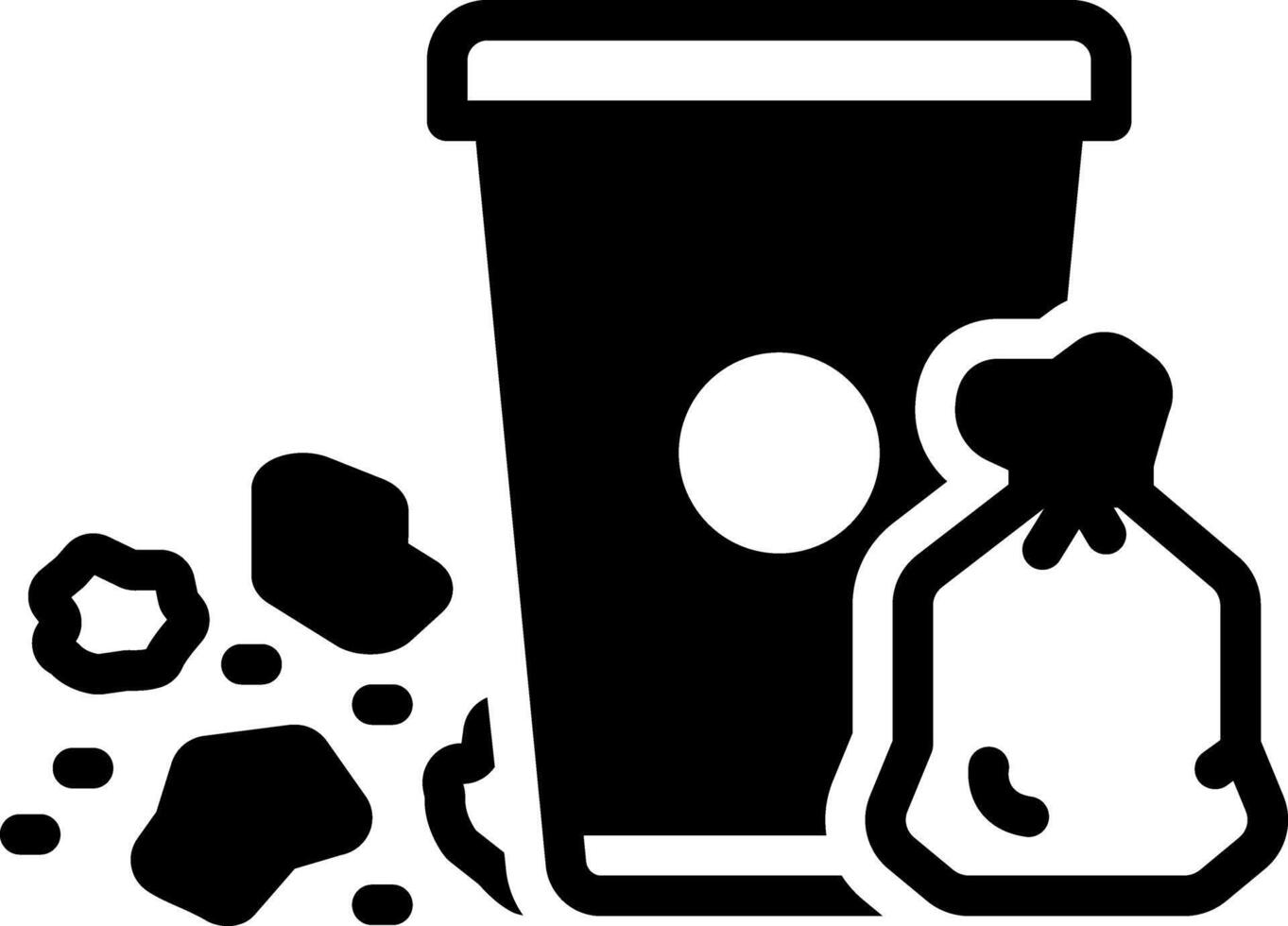 Solid black icon for garbage vector