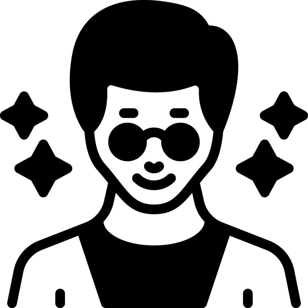Vector solid black icon for actors