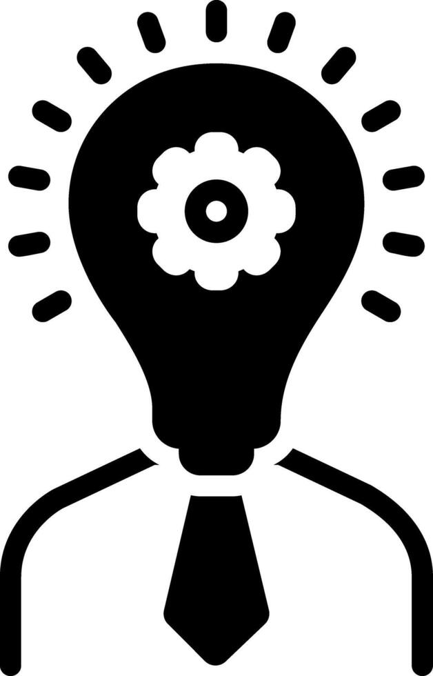 Solid black icon for skill innovation vector