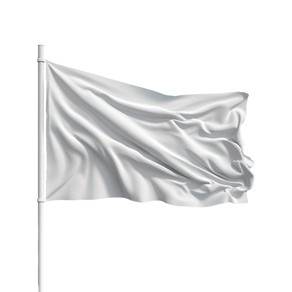 AI generated Blank white flag waving isolated on transparent background png