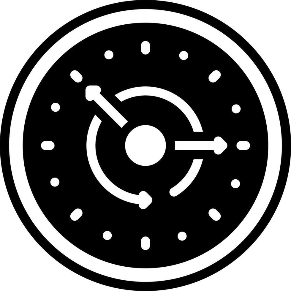 Vector solid black icon for past