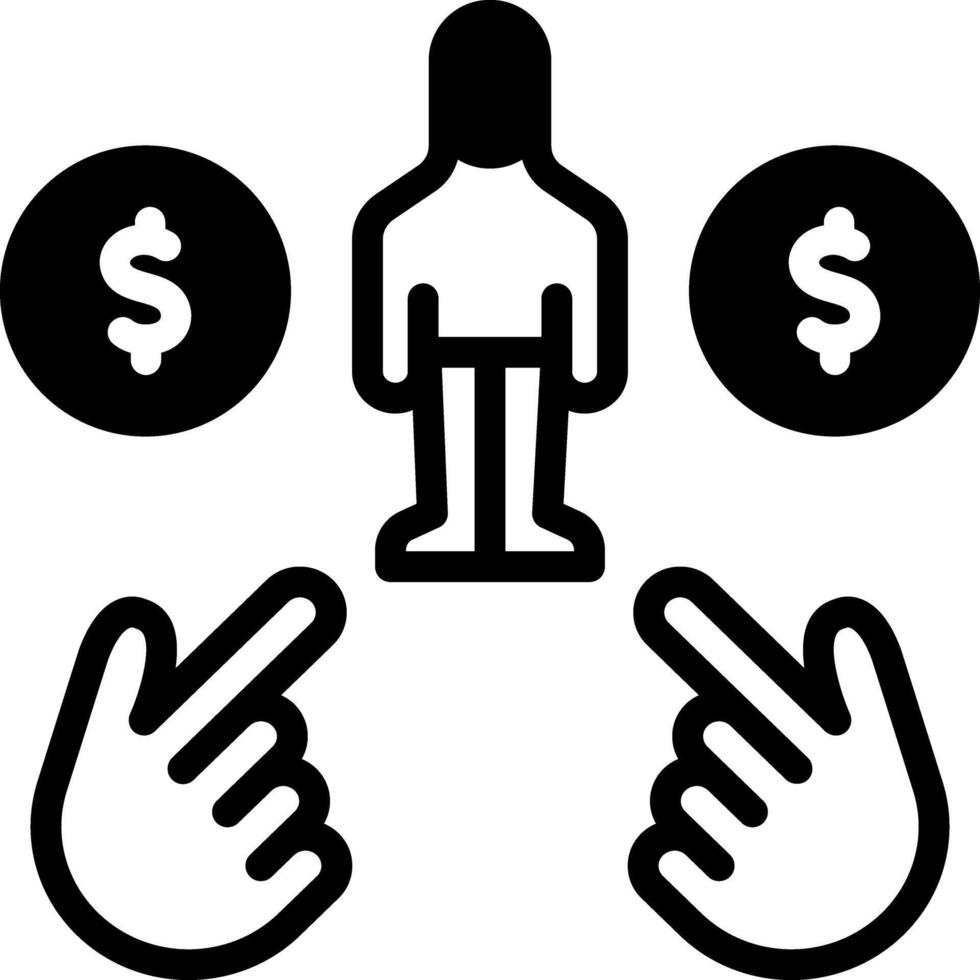 Vector solid black icon for liable