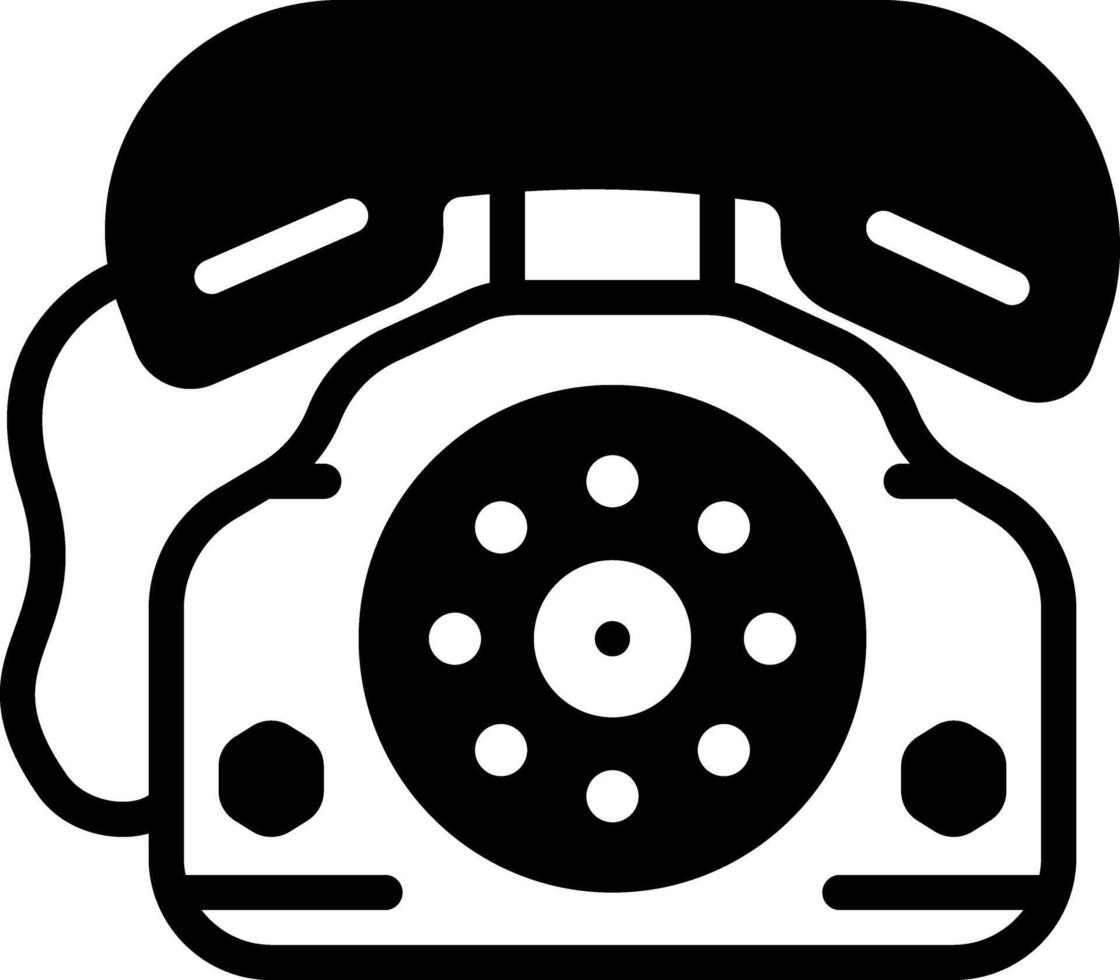 Solid black icon for telephone vector