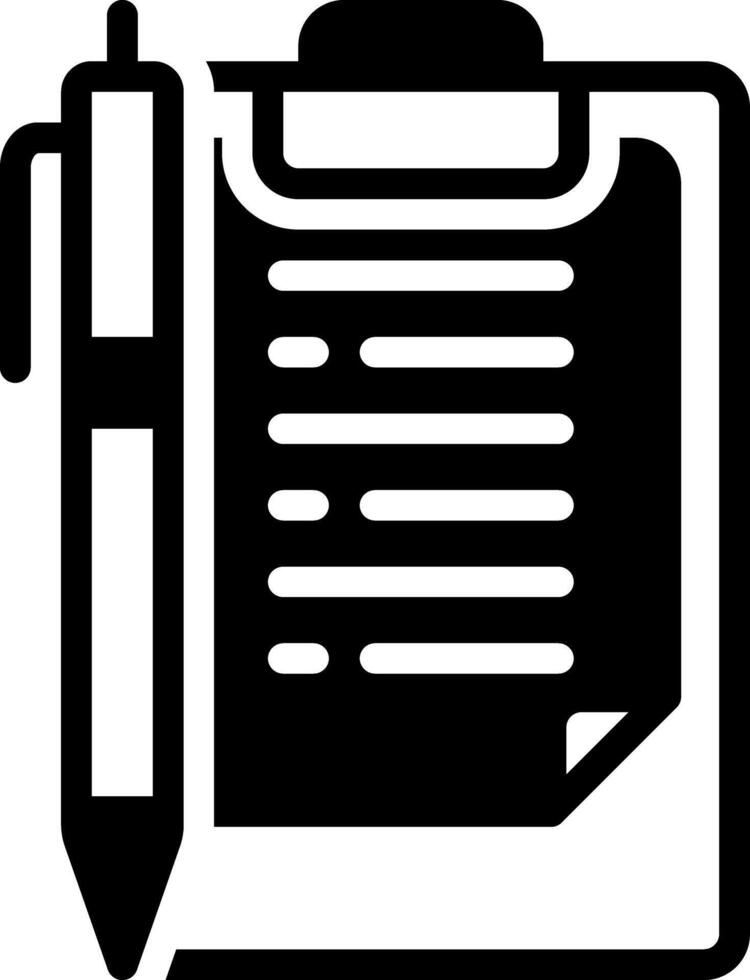 Vector solid black icon for note