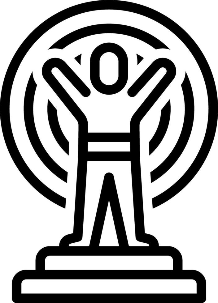 Black line icon for reach vector