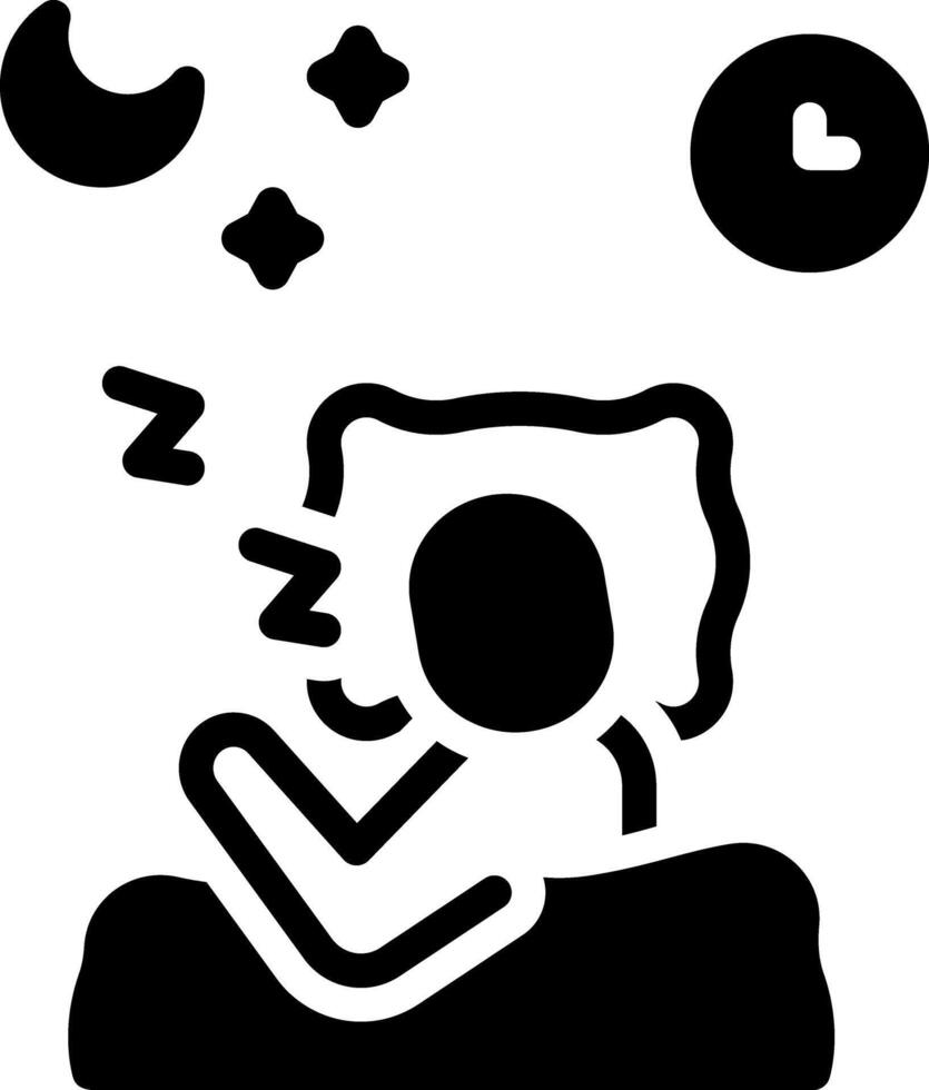 Solid black icon for sleeping vector