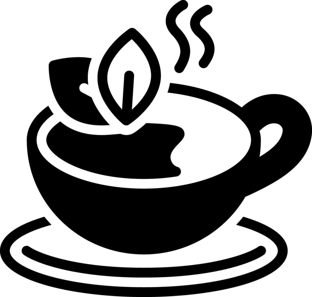 Solid black icon for tea vector