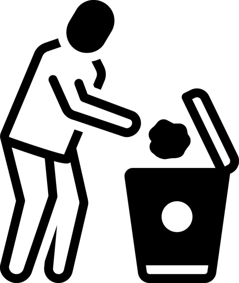 Solid black icon for dispose vector