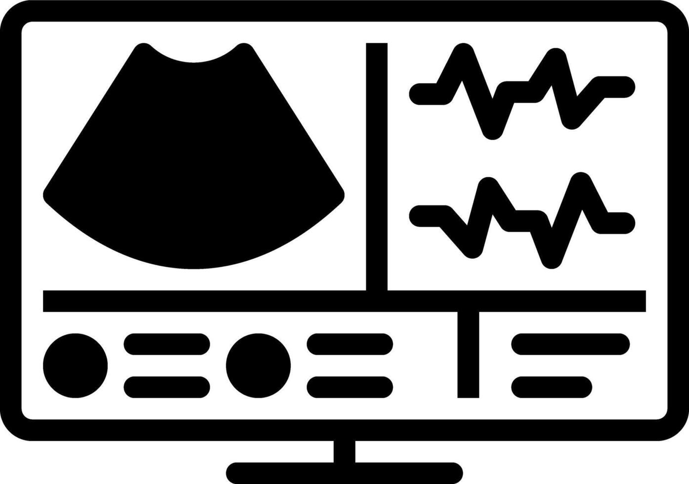 Vector solid black icon for diagnostic