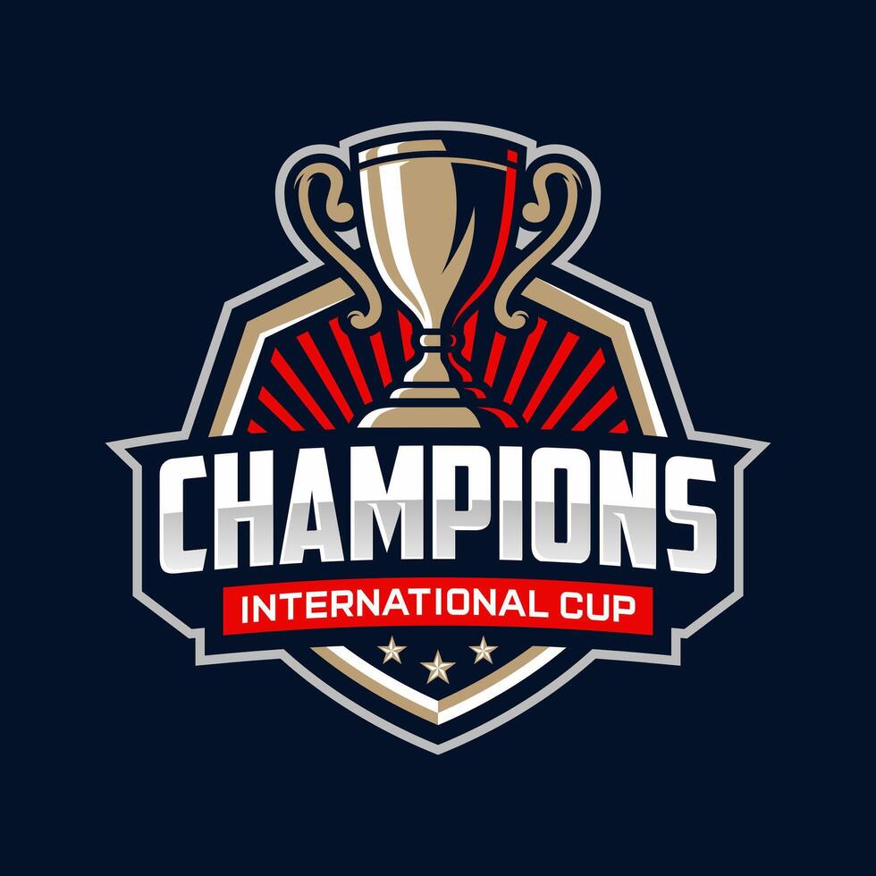 Esports logo Champion trophy mascot for your elite team vector