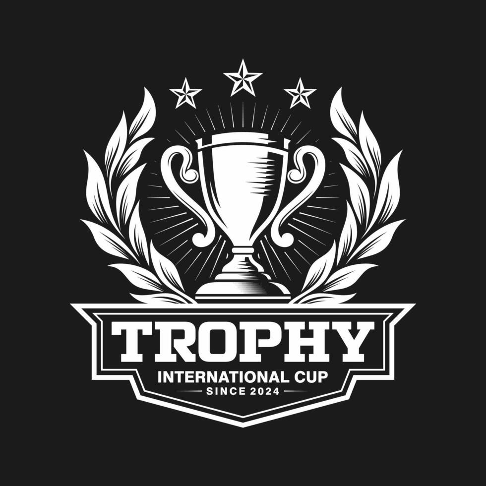 Trophy Tournament Badge Logo Design Vector Template