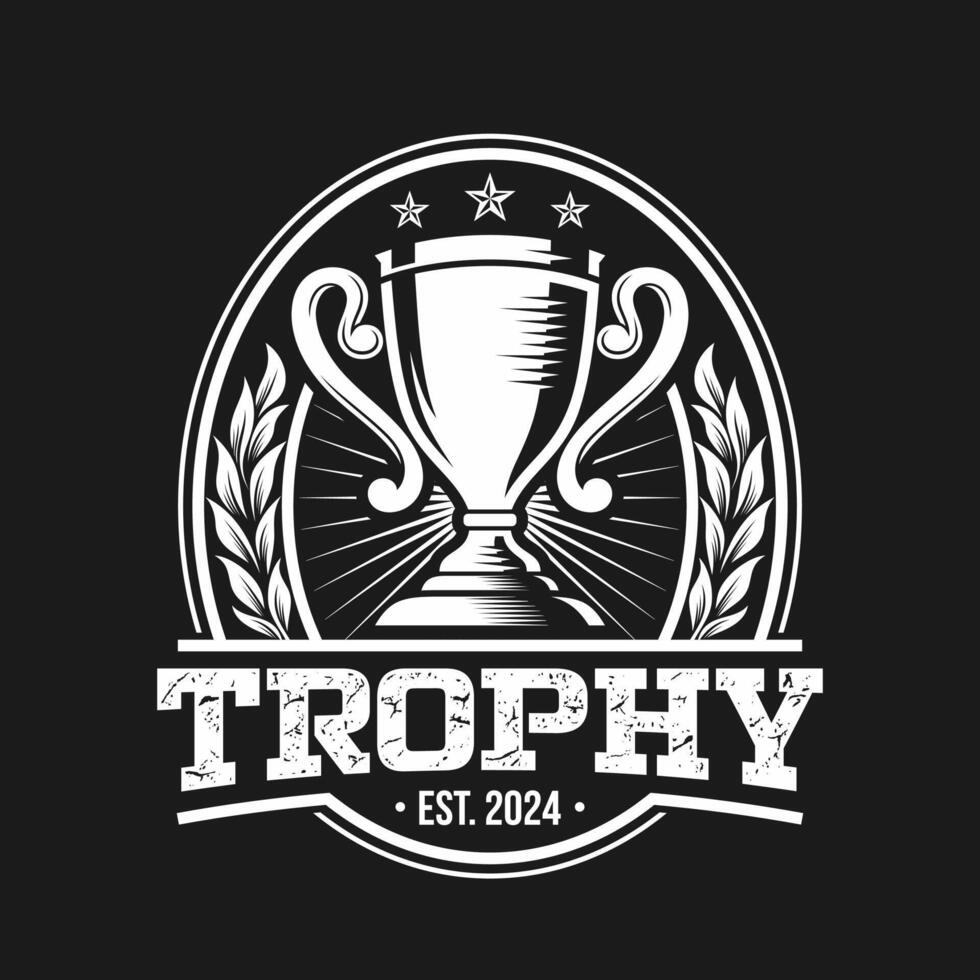 Trophy Tournament Badge Logo Design Vector Template