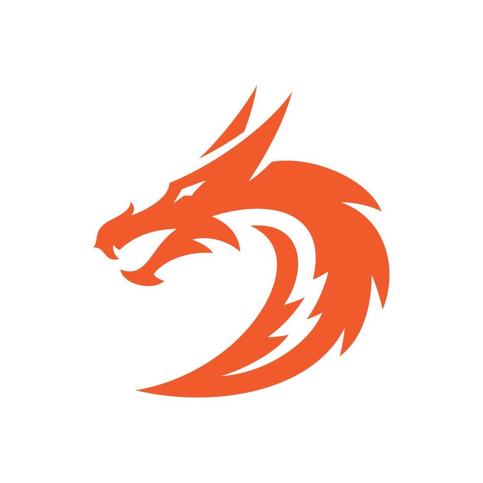 Creative Dragon with Initial Letter D Logo Design. Dragon Head Vector Illustration