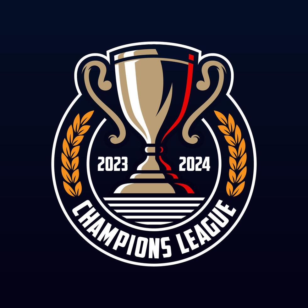 Champions Sports League Emblem Badge Logo Design Vector Template.