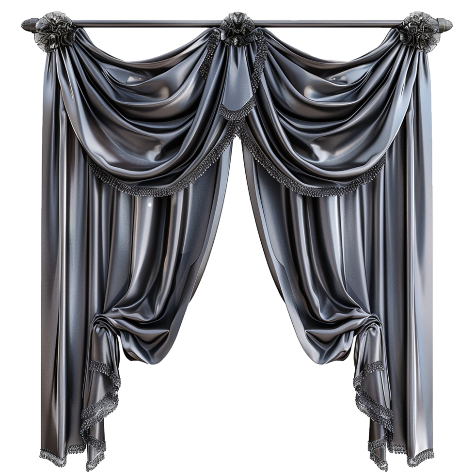 AI generated Silk curtain png isolated on transparent background