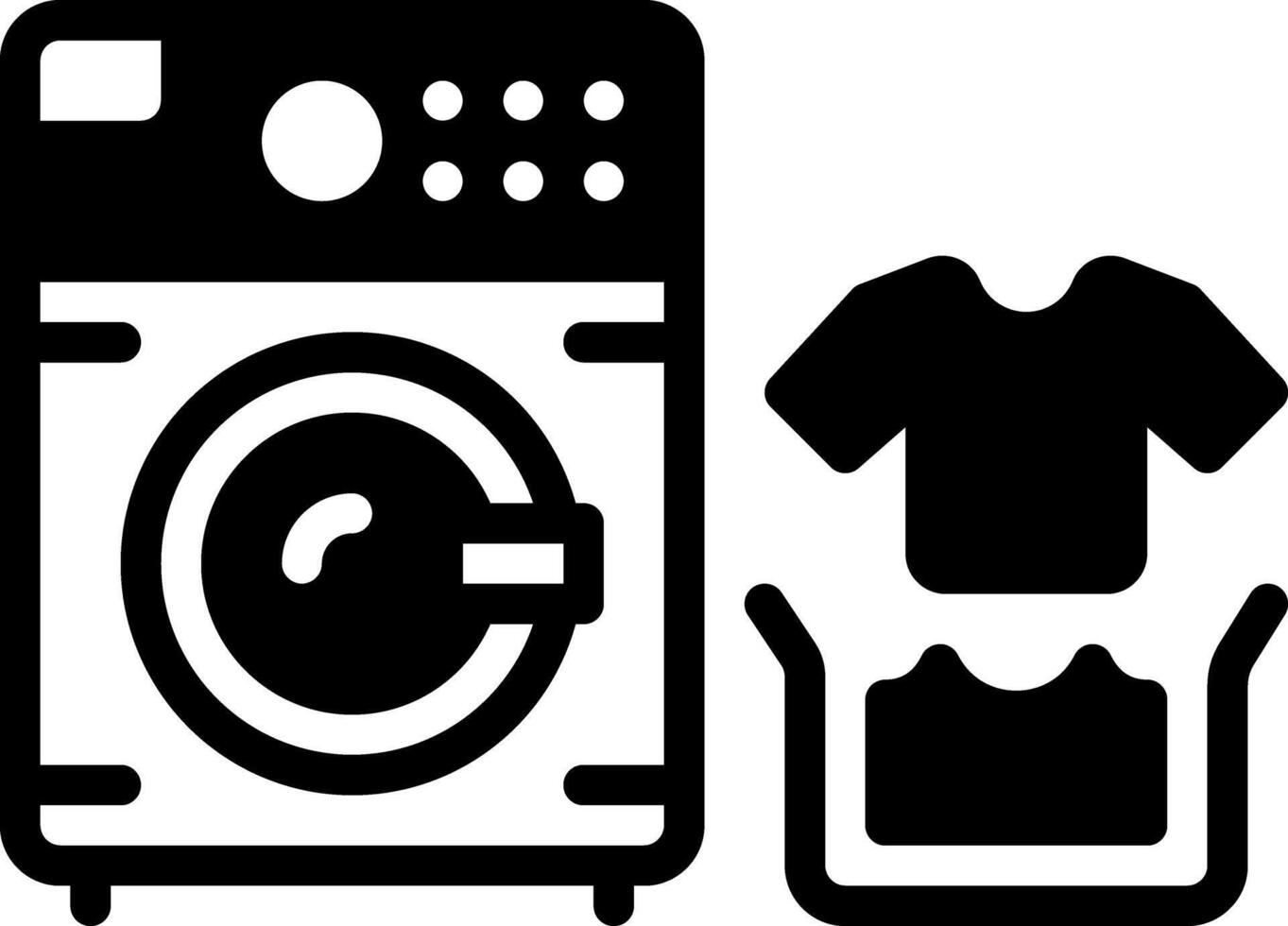 Vector solid black icon for washing