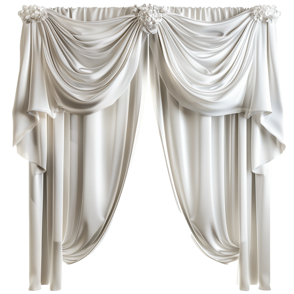 AI generated Silk curtain png isolated on transparent background