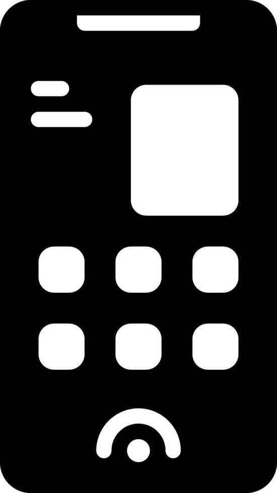 Solid black icon for phone vector