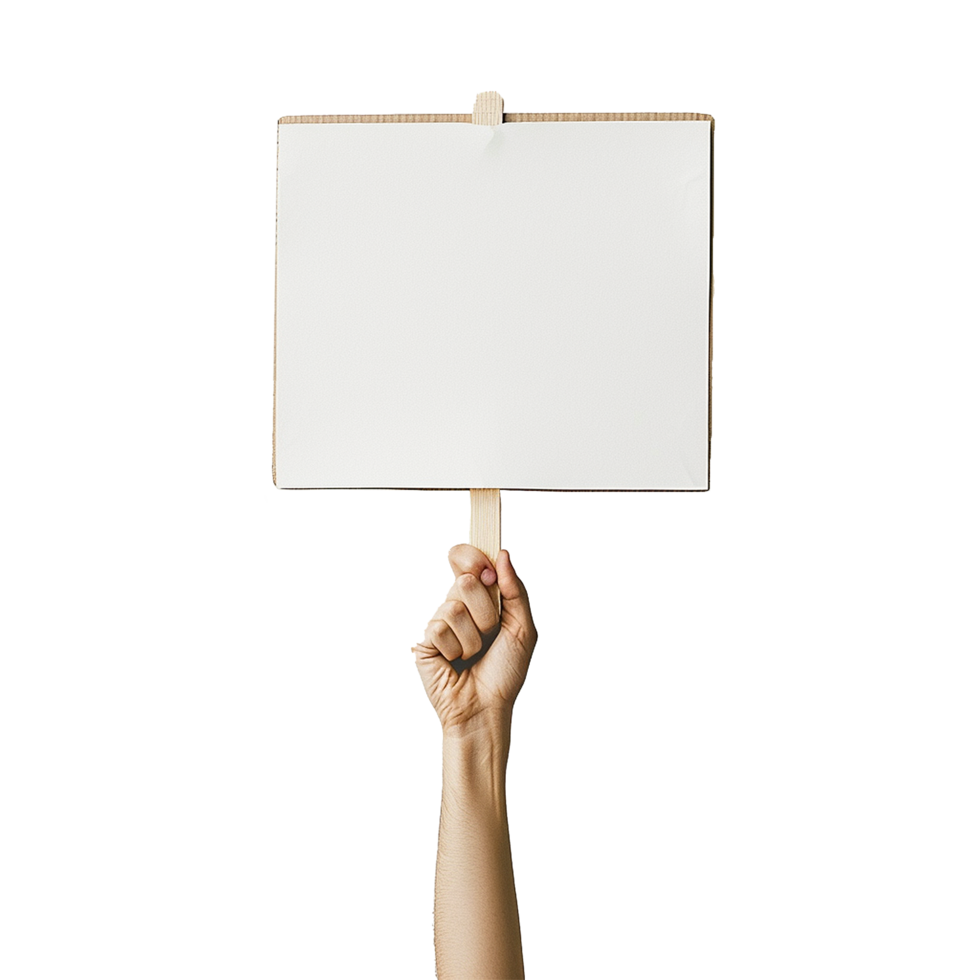 AI generated Handheld protest sign on transparent background png