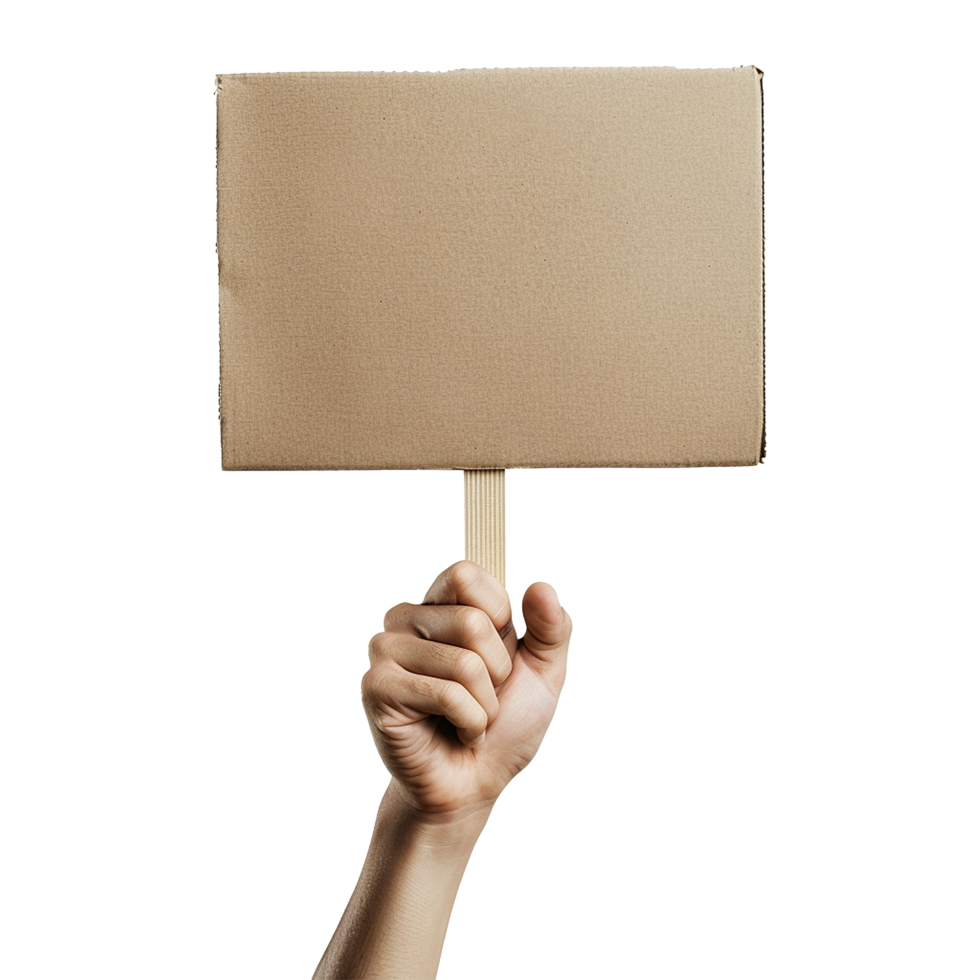 AI generated Handheld protest sign on transparent background png