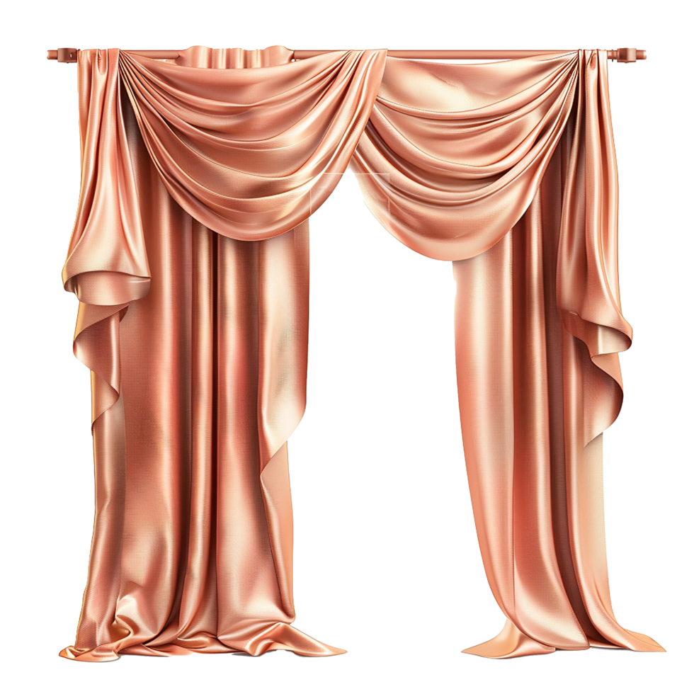 AI generated Silk curtain png isolated on transparent background