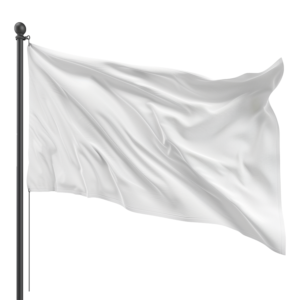 ai gerado em branco branco bandeira acenando isolado em transparente fundo png