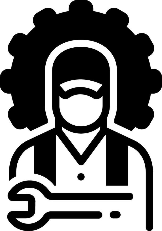 Vector solid black icon for technician