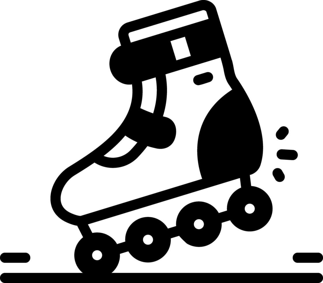 Vector solid black icon for skating