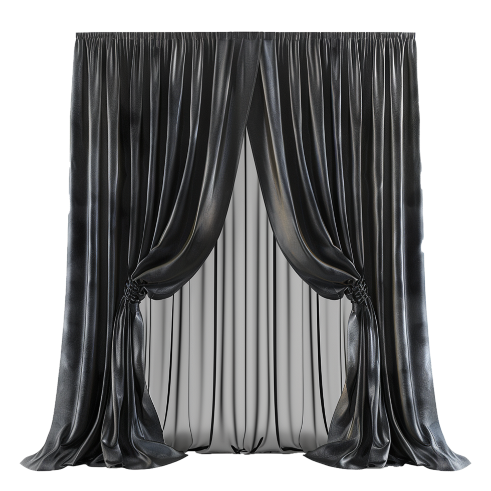 AI generated Silk curtain png isolated on transparent background